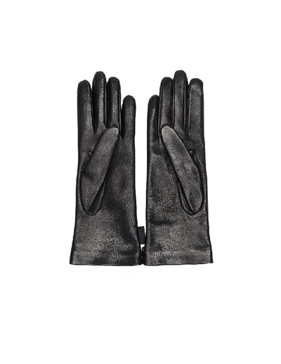 Shop Balenciaga Black Leather Gloves