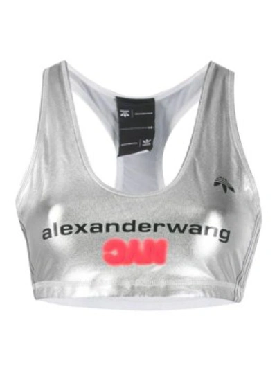 Shop Adidas Originals By Alexander Wang Silver Women's Silver Sports Bra