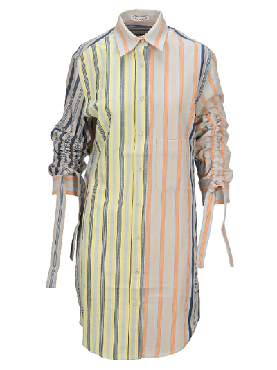 Shop Jw Anderson Striped Shirt-style Dress In Multicolor
