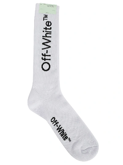 Shop Off-white Diag Mid Socks In White/black