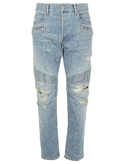 Shop Balmain Jeans In Bleu
