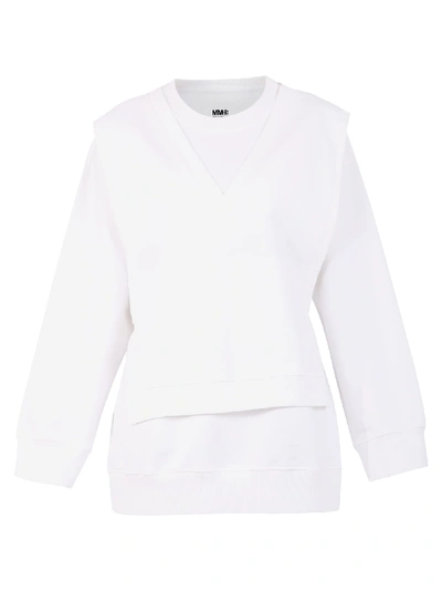 Shop Mm6 Maison Margiela Layered Sweatshirt In White