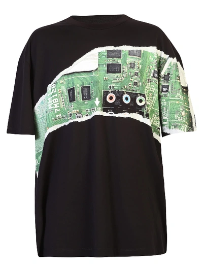 Shop Maison Margiela Printed T-shirt In Black