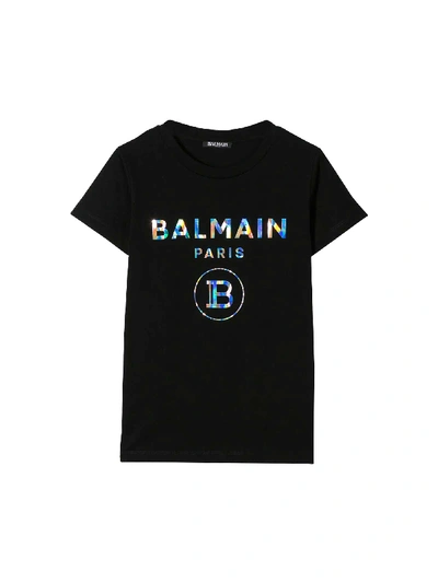 Shop Balmain Black T-shirt In Nero