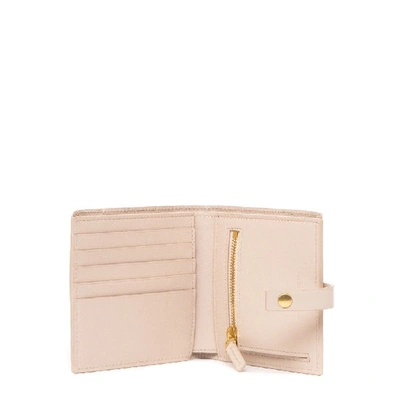 Shop Bottega Veneta French Nude Color Woven Leather Wallet In Neutrals