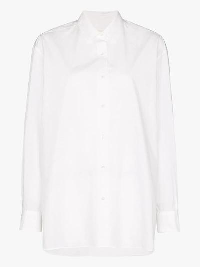 Shop Nili Lotan Yorke Button-down Cotton Shirt In White