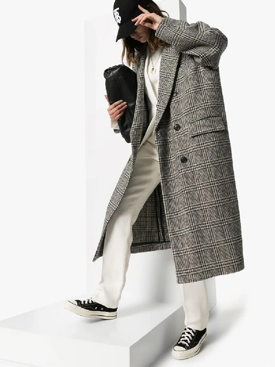 Shop Isabel Marant Étoile Ojima Wool Check Coat In Black