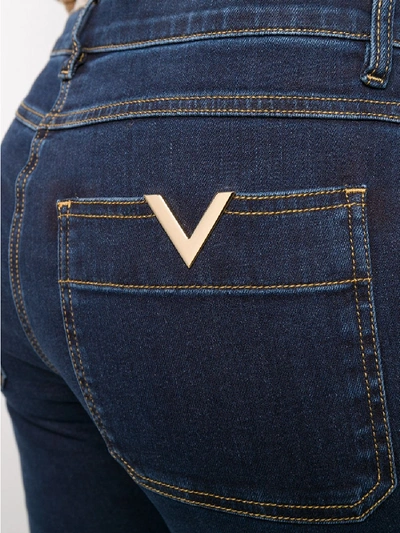 Shop Valentino Vgold Denim Slim Jeans In Blue