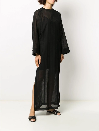 Shop Saint Laurent Wool Long Dress In Black
