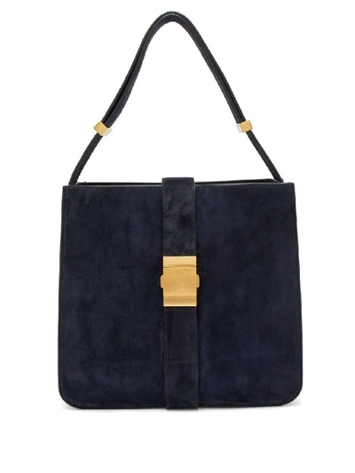 Shop Bottega Veneta Marie Suede Shoulder Bag In Blue