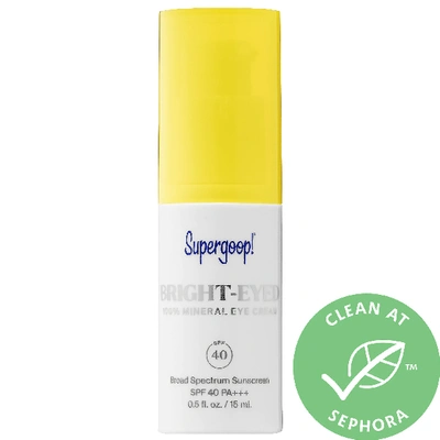 Shop Supergoop ! 100% Mineral Bright-eyed Eye Cream Spf 40 0.5 oz/ 15 ml