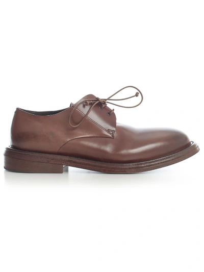 Shop Marsèll Cetriolo Large Derbies Cow Leather In Chocolate