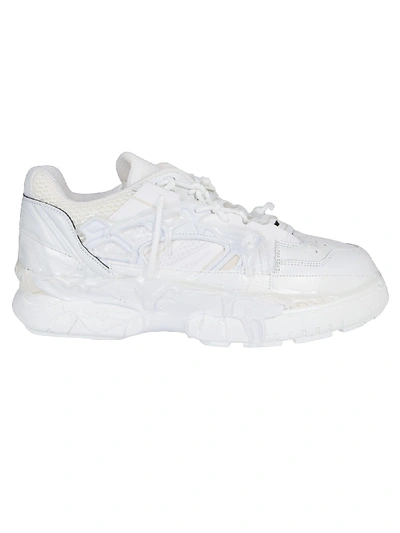 Shop Maison Margiela White Leather Fusion Sneakers