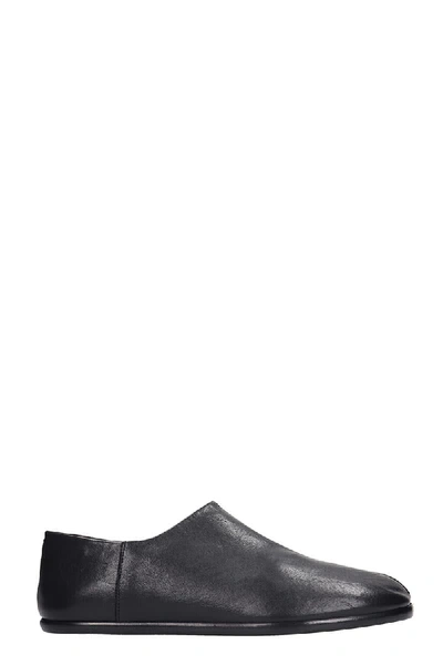 Shop Maison Margiela Tabi Loafers In Black Leather