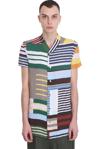 Shop Rick Owens Golf Shirt Shirt In Multicolor Viscose