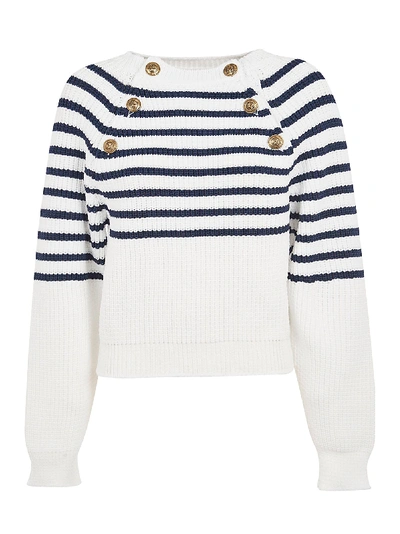 Shop Philosophy Di Lorenzo Serafini Striped Knitted Sweater In White