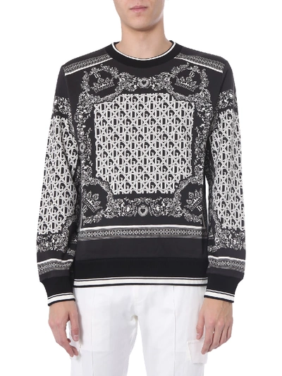 Shop Dolce & Gabbana Crew Neck Sweatshirt In Nero