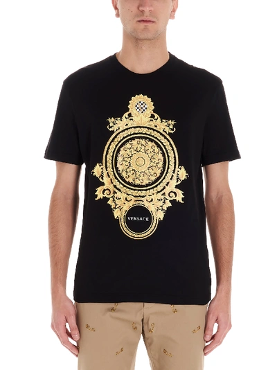 Shop Versace Barocco T-shirt In Black