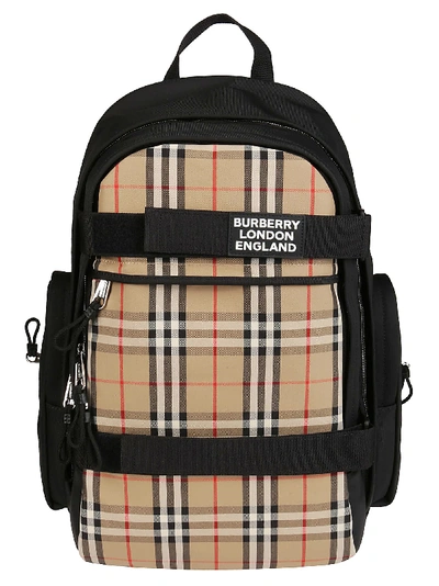 Shop Burberry Nevis Vintage Check Backpack In Archive Beige