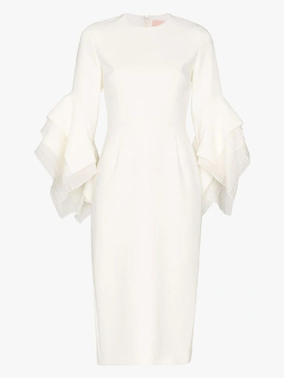 Shop Roksanda Ronda Origami Sleeve Dress In White