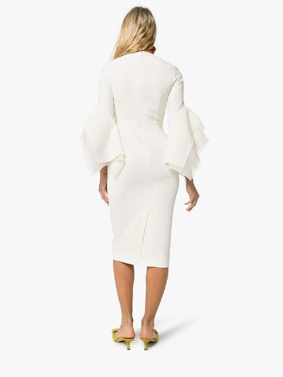 Shop Roksanda Ronda Origami Sleeve Dress In White