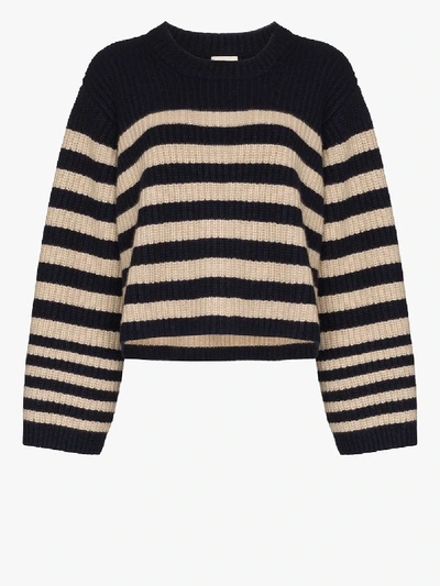 Shop Khaite Dotty Stripe Cashmere Sweater In Blue