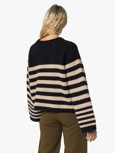 Shop Khaite Dotty Stripe Cashmere Sweater In Blue