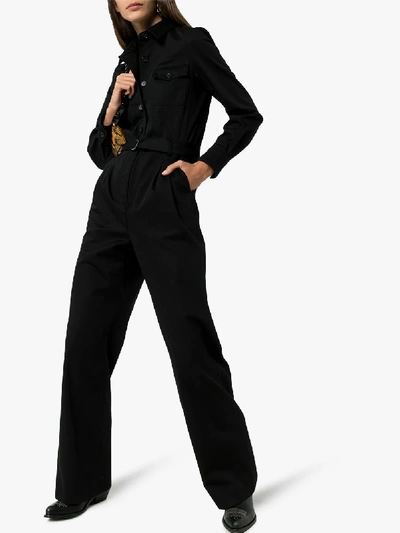 Shop Nili Lotan Josie Cotton Jumpsuit In Black