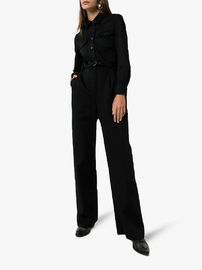 Shop Nili Lotan Josie Cotton Jumpsuit In Black