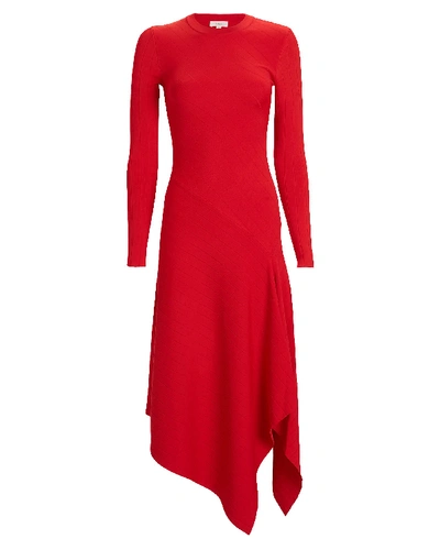 Shop A.l.c . Viviana Asymmetrical Rib Knit Dress In Red