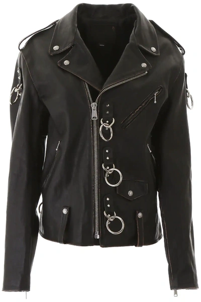 Shop R13 Biker Jacket With Decorations In Black