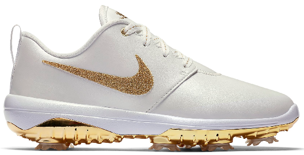 nike roshe run white and gold