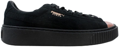 Pre-owned Puma Suede Platform Rose Gold  (women's) In Rose Gold/ Black