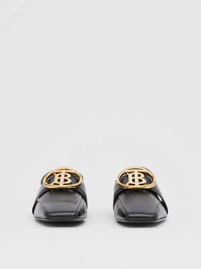 Shop Burberry Monogram Motif Leather Loafers In Black