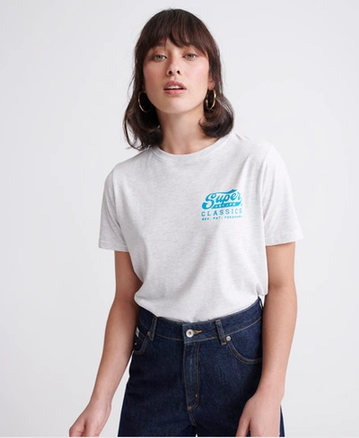 Shop Superdry Women's Neon Classic Oversized T-shirt Light Grey Size: L