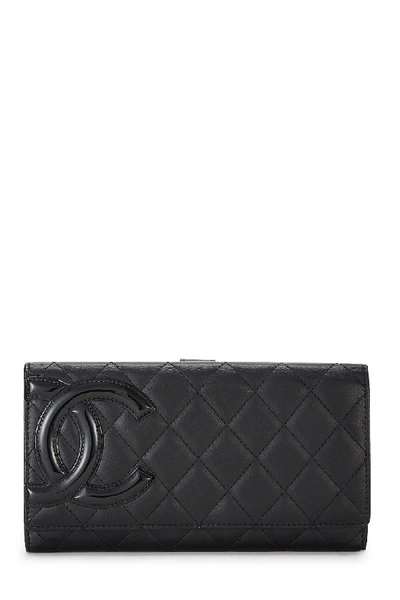 Pre-owned Chanel Black Quilted Calfskin Cambon Wallet