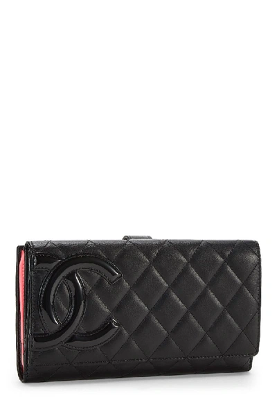 Pre-owned Chanel Black Quilted Calfskin Cambon Wallet