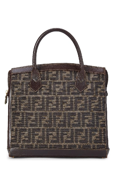 Pre-owned Fendi Brown Zucca Canvas Top Handle Handbag