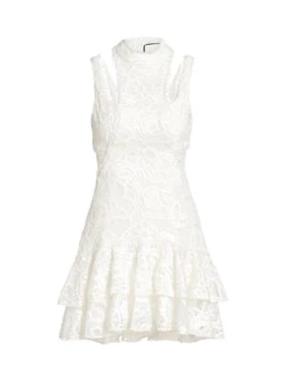 Shop Alexis Kirsi Lace Cutout Mini Dress In White