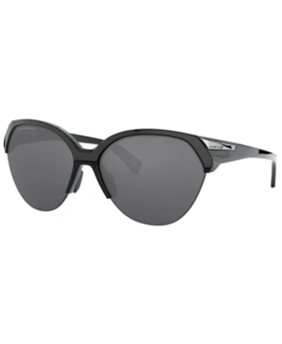 Shop Oakley Women's Trailing Point Polarized Sunglasses, Oo9447 In Polished Black/prizm Black Polarized