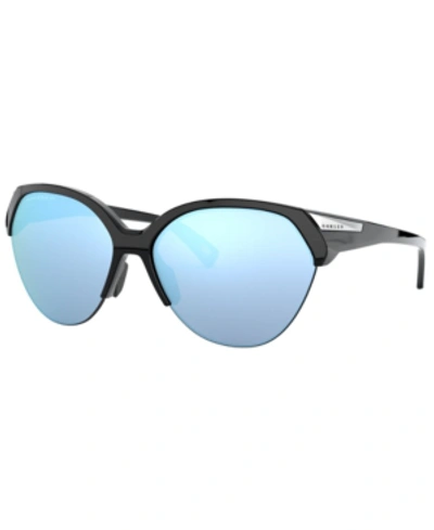 Shop Oakley Women's Trailing Point Polarized Sunglasses, Oo9447 In Polished Black/prizm Deep H2o Polarized