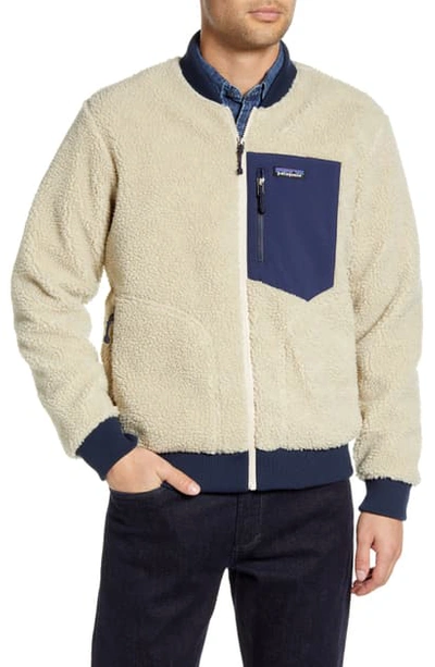 Shop Patagonia Retro-x Fleece Bomber Jacket In Pelican