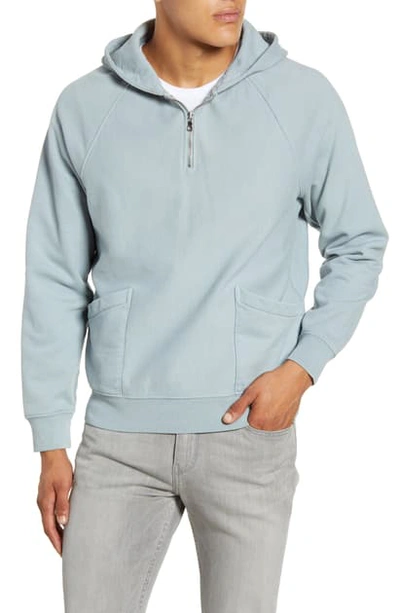 Shop Frame Quarter Zip Hoodie In Ice Blue