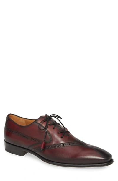 Shop Mezlan Bertone Bicycle Toe Oxford In Burgundy