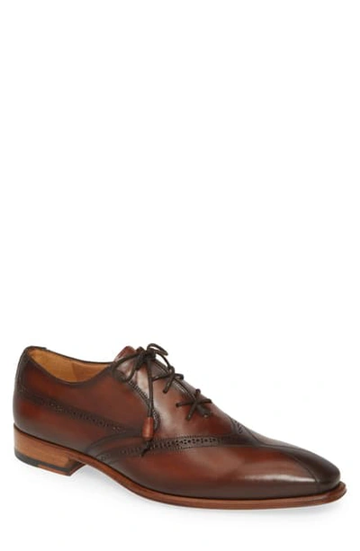 Shop Mezlan Bertone Bicycle Toe Oxford In Cognac