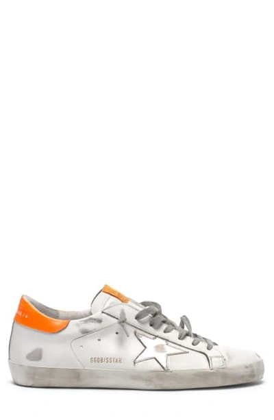 Shop Golden Goose Super-star Sneaker In White Leather-metallic Silver