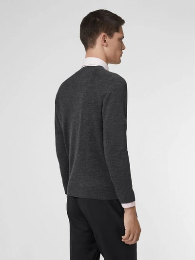 Shop Burberry Monogram Motif Wool Silk Jumper In Dark Grey