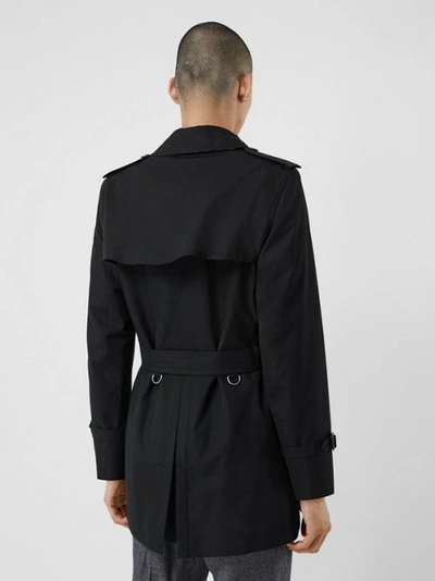 Shop Burberry The Short Chelsea Trench Coat In Black