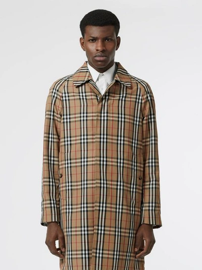 Shop Burberry Vintage Check Car Coat In Archive Beige