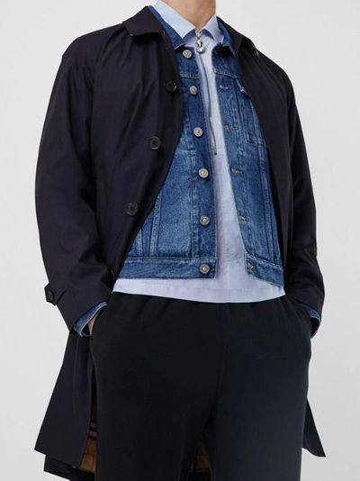 Burberry Camden Coat In Blue Carbon